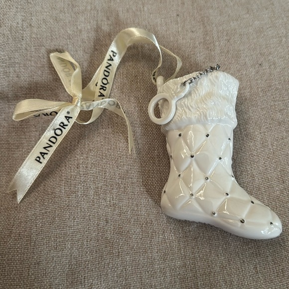 Pandora 2012 Limited Edition Christmas porcelain Stocking Boot Ornament - Picture 1 of 5